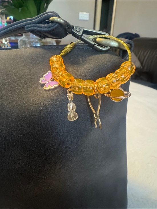 Accessories - Amber Beaded Charm Bracelet Keyring - Women Accessories